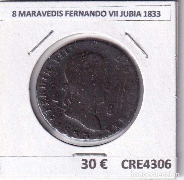 Monnaies m&eacute;di&eacute;vales: CRE4306 MONEDA ESPA&Ntilde;A 8 MARAVEDIS FERNANDO VII JUBIA 1833