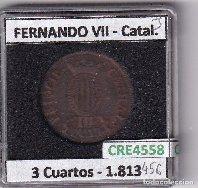 Mittelalterliche M&uuml;nzen: CRE4558 MONEDA ESPA&Ntilde;A FERNANDO VII 3 CUARTOS 1813 CATALU&Ntilde;A
