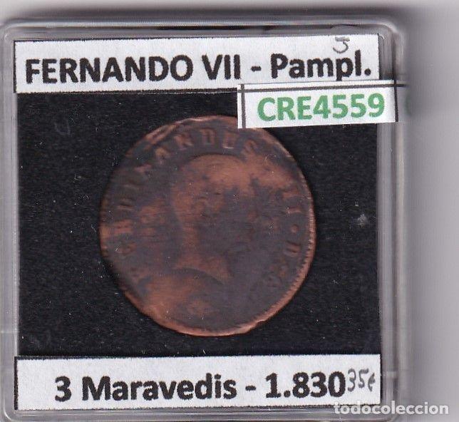 Mittelalterliche M&uuml;nzen: CRE4559 MONEDA ESPA&Ntilde;A FERNANDO VII 3 MARAVEDIS 1830 PAMPLONA