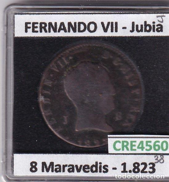 Mittelalterliche M&uuml;nzen: CRE4560 MONEDA ESPA&Ntilde;A FERNANDO VII 8 MARAVEDIS 1823 JUBIA