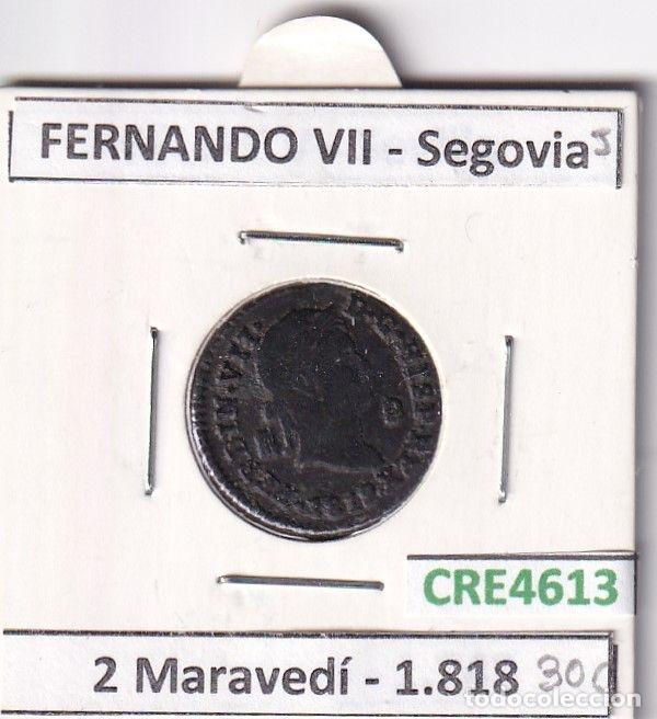 Monnaies m&eacute;di&eacute;vales: CRE4613 MONEDA ESPA&Ntilde;A FERNANDO VII 2 MARAVEDIS 1819 SEGOVIA