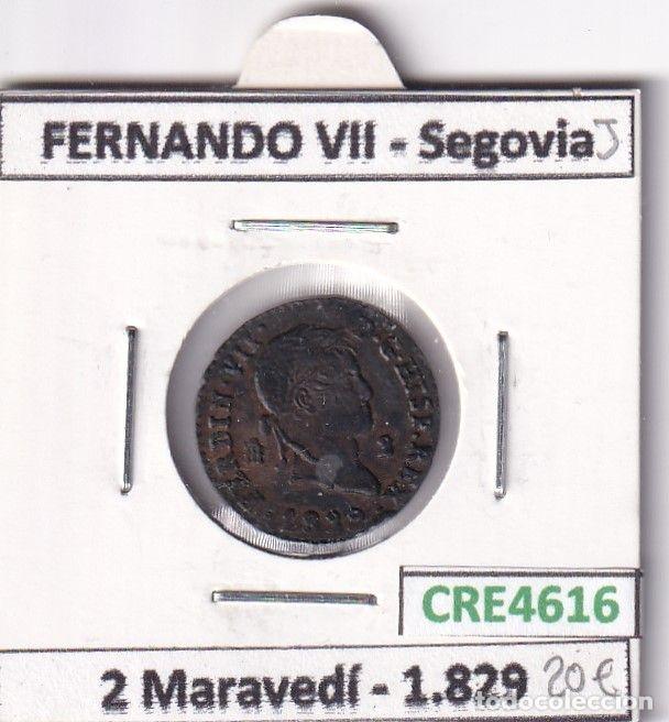 Mittelalterliche M&uuml;nzen: CRE4616 MONEDA ESPA&Ntilde;A FERNANDO VII 2 MARAVEDIS 1829 SEGOVIA