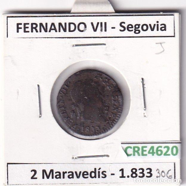 Mittelalterliche M&uuml;nzen: CRE4620 MONEDA ESPA&Ntilde;A FERNANDO VII 2 MARAVEDIS 1833 SEGOVIA