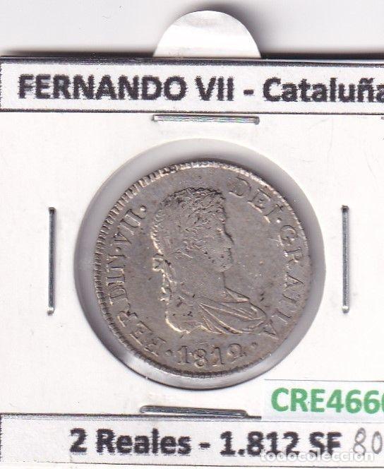 Mittelalterliche M&uuml;nzen: CRE4660 MONEDA ESPA&Ntilde;A FERNANDO VII 2 REALES 1812 SF CATALU&Ntilde;A