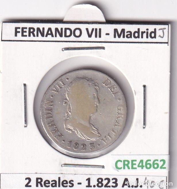 Mittelalterliche M&uuml;nzen: CRE4662 MONEDA ESPA&Ntilde;A FERNANDO VII 2 REALES 1823 AJ MADRID