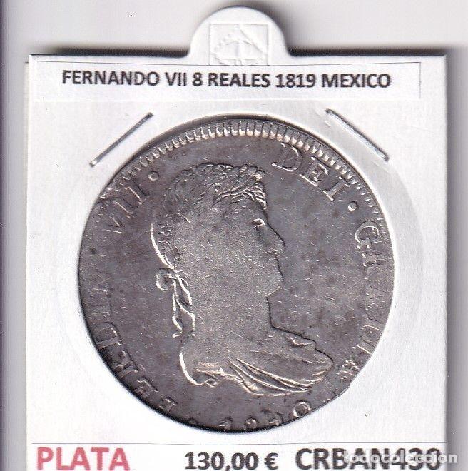 Mittelalterliche M&uuml;nzen: CRBAN430 MONEDA ESPA&Ntilde;A FERNANDO VII 8 REALES 1819 MEXICO