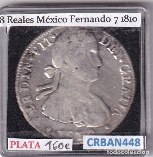 Mittelalterliche M&uuml;nzen: CRBAN448 MONEDA ESPA&Ntilde;A FERNANDO VII 8 REALES 1810 MEXICO RESELLO CHINO