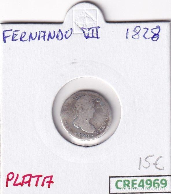 Mittelalterliche M&uuml;nzen: CRE4969 MONEDA ESPA&Ntilde;A FERNANDO VII 1 REAL 1828 PLATA