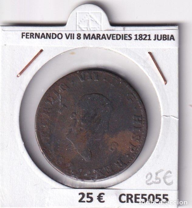 Monete medievali: CRE5055 MONEDA ESPA&Ntilde;A FERNANDO VII 8 MARAVEDIES 1821 JUBIA