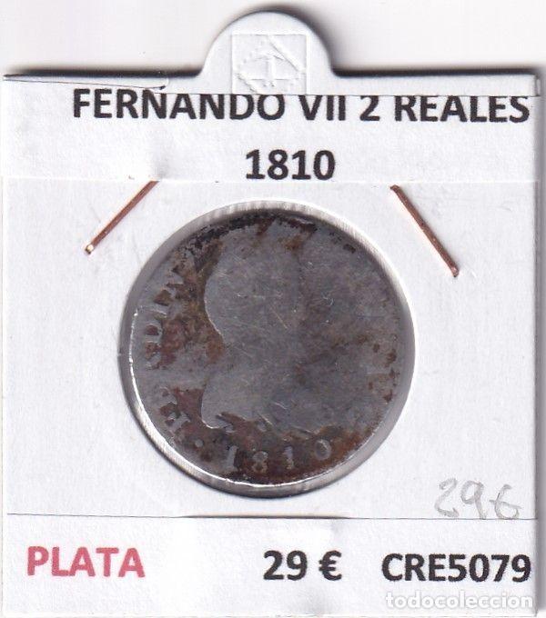 Monete medievali: CRE5079 MONEDA ESPA&Ntilde;A FERNANDO VII 2 REALES 1810 PLATA