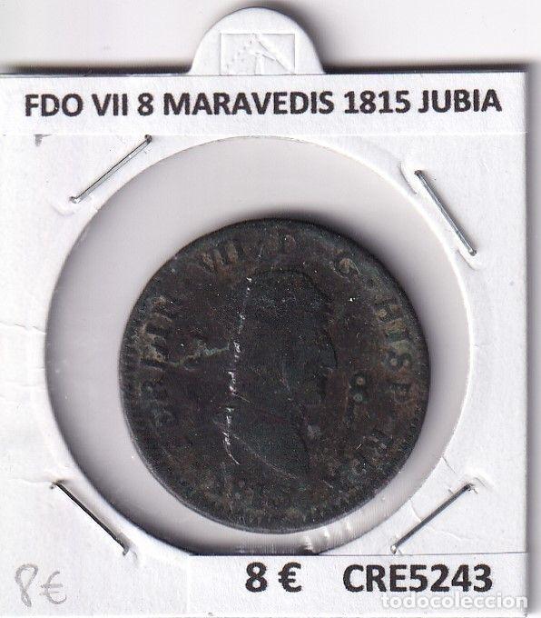Monete medievali: CRE5243 MONEDA ESPA&Ntilde;A FERNANDO VII 8 MARAVEDIS 1815 JUBIA