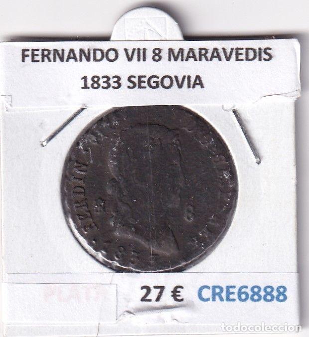 Moedas medievais: CRE6888 MONEDA ESPA&Ntilde;A FERNANDO VII 8 MARAVEDIS 1833 SEGOVIA