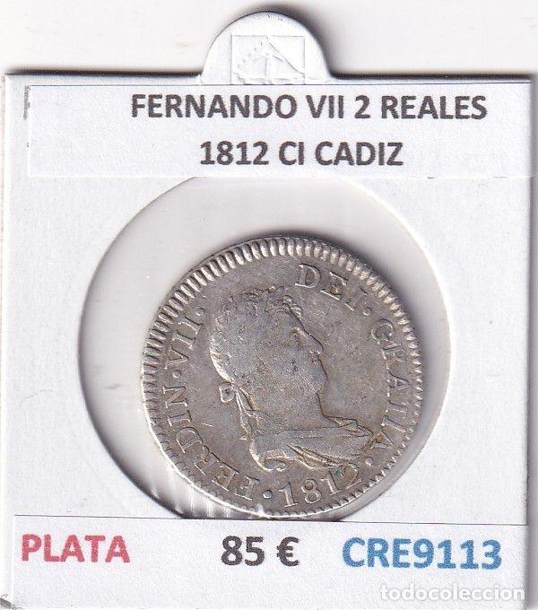 Monedas medievales: CRE9113 MONEDA ESPA&Ntilde;A FERNANDO VII 2 REALES 1812 CI CADIZ PLATA