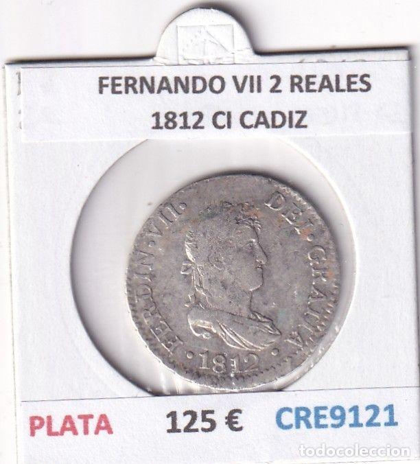 Monedas medievales: CRE9121 MONEDA ESPA&Ntilde;A FERNANDO VII 2 REALES 1812 CI CADIZ PLATA