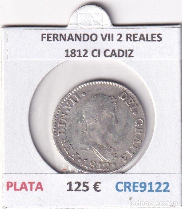 Monedas medievales: CRE9122 MONEDA ESPA&Ntilde;A FERNANDO VII 2 REALES 1812 CI CADIZ PLATA