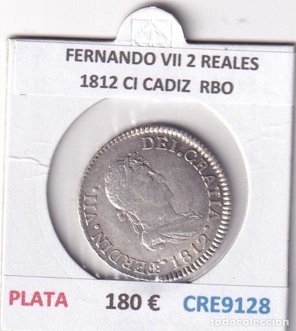 Monedas medievales: CRE9128 MONEDA ESPA&Ntilde;A FERNANDO VII 2 REALES 1812 CI CADIZ PLATA RBO