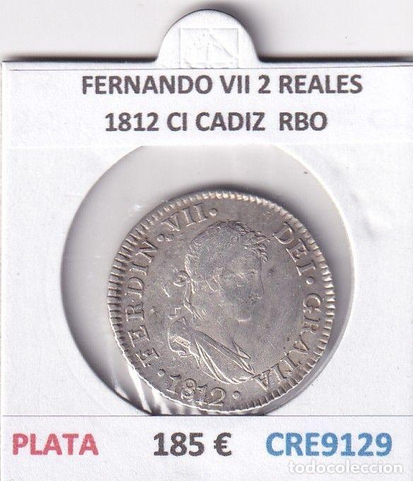 Monedas medievales: CRE9129 MONEDA ESPA&Ntilde;A FERNANDO VII 2 REALES 1812 CI CADIZ PLATA RBO