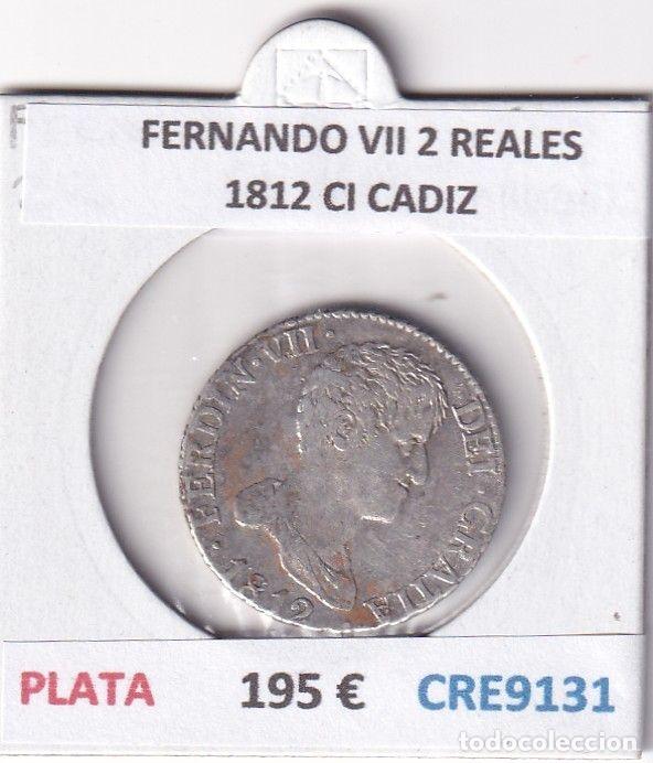 Monedas medievales: CRE9131 MONEDA ESPA&Ntilde;A FERNANDO VII 2 REALES 1812 CI CADIZ PLATA