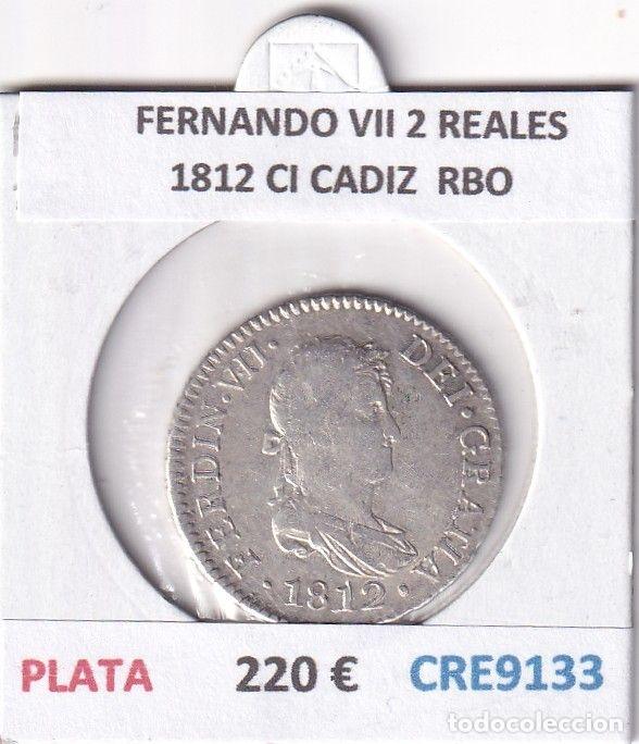 Monedas medievales: CRE9133 MONEDA ESPA&Ntilde;A FERNANDO VII 2 REALES 1812 CI CADIZ PLATA RBO