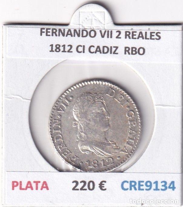 Monedas medievales: CRE9134 MONEDA ESPA&Ntilde;A FERNANDO VII 2 REALES 1812 CI CADIZ PLATA RBO