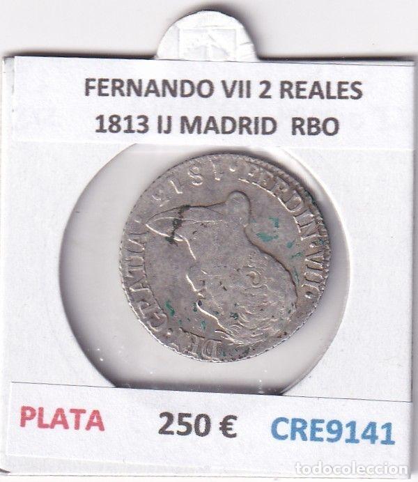 Monedas medievales: CRE9141 MONEDA ESPA&Ntilde;A FERNANDO VII 2 REALES 1813 IJ MADRID PLATA RBO