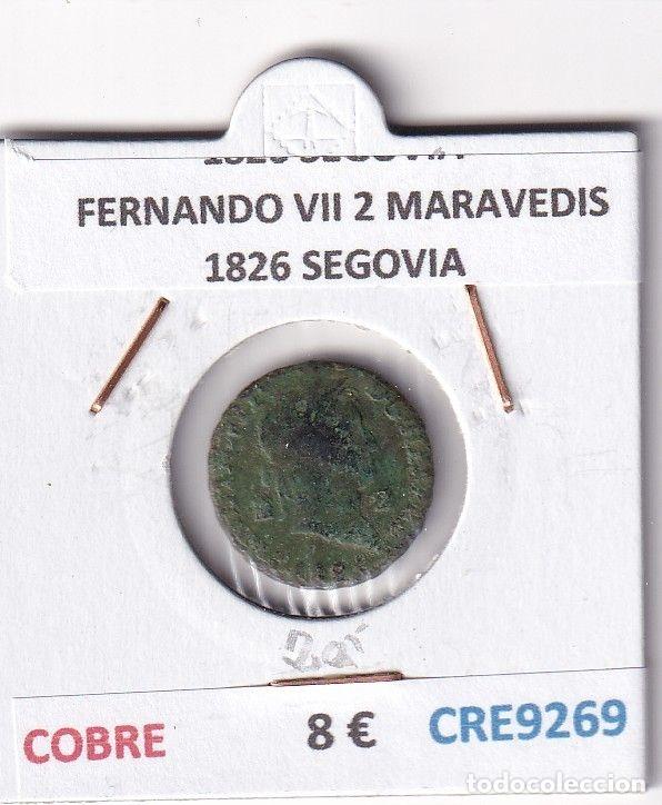 Monedas medievales: CRE9269 MONEDA ESPA&Ntilde;A FERNANDO VII 2 MARAVEDIS 1826 SEGOVIA COBRE