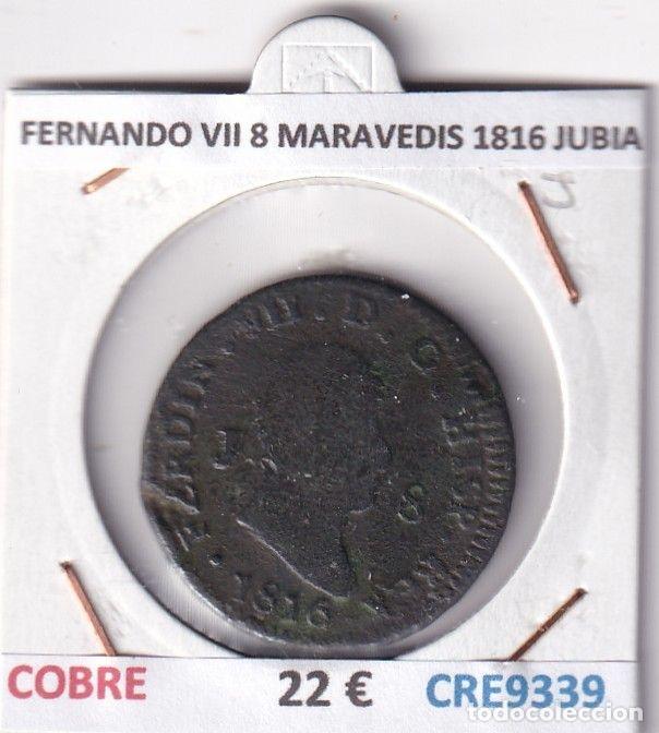 Mittelalterliche M&uuml;nzen: CRE9339 MONEDA ESPA&Ntilde;A FERNANDO VII 8 MARAVEDIS 1816 JUBIA COBRE