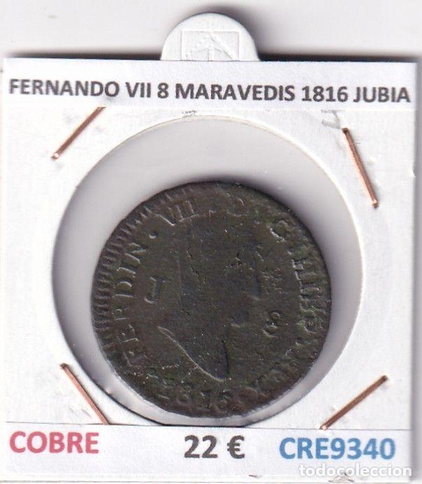 Mittelalterliche M&uuml;nzen: CRE9340 MONEDA ESPA&Ntilde;A FERNANDO VII 8 MARAVEDIS 1816 JUBIA COBRE