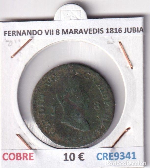 Mittelalterliche M&uuml;nzen: CRE9341 MONEDA ESPA&Ntilde;A FERNANDO VII 8 MARAVEDIS 1816 JUBIA COBRE
