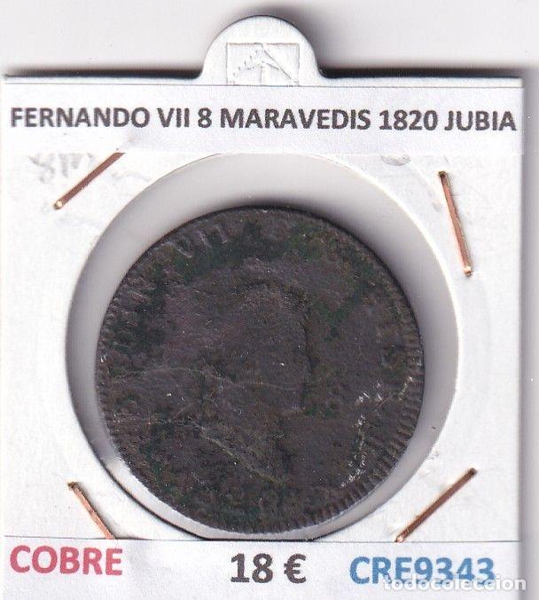 Mittelalterliche M&uuml;nzen: CRE9343 MONEDA ESPA&Ntilde;A FERNANDO VII 8 MARAVEDIS 1820 JUBIA COBRE