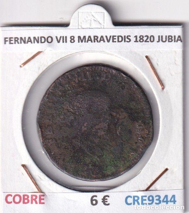 Mittelalterliche M&uuml;nzen: CRE9344 MONEDA ESPA&Ntilde;A FERNANDO VII 8 MARAVEDIS 1820 JUBIA COBRE