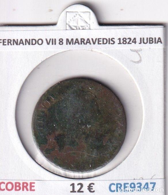 Mittelalterliche M&uuml;nzen: CRE9347 MONEDA ESPA&Ntilde;A FERNANDO VII 8 MARAVEDIS 1824 JUBIA COBRE