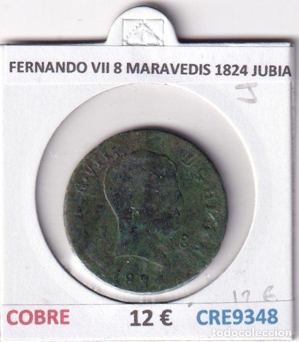 Mittelalterliche M&uuml;nzen: CRE9348 MONEDA ESPA&Ntilde;A FERNANDO VII 8 MARAVEDIS 1824 JUBIA COBRE