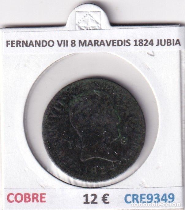 Mittelalterliche M&uuml;nzen: CRE9349 MONEDA ESPA&Ntilde;A FERNANDO VII 8 MARAVEDIS 1824 JUBIA COBRE