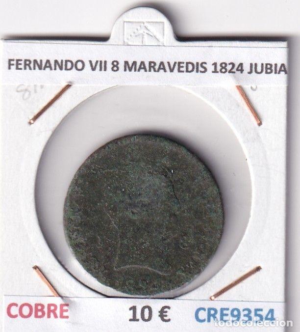Mittelalterliche M&uuml;nzen: CRE9354 MONEDA ESPA&Ntilde;A FERNANDO VII 8 MARAVEDIS 1824 JUBIA COBRE