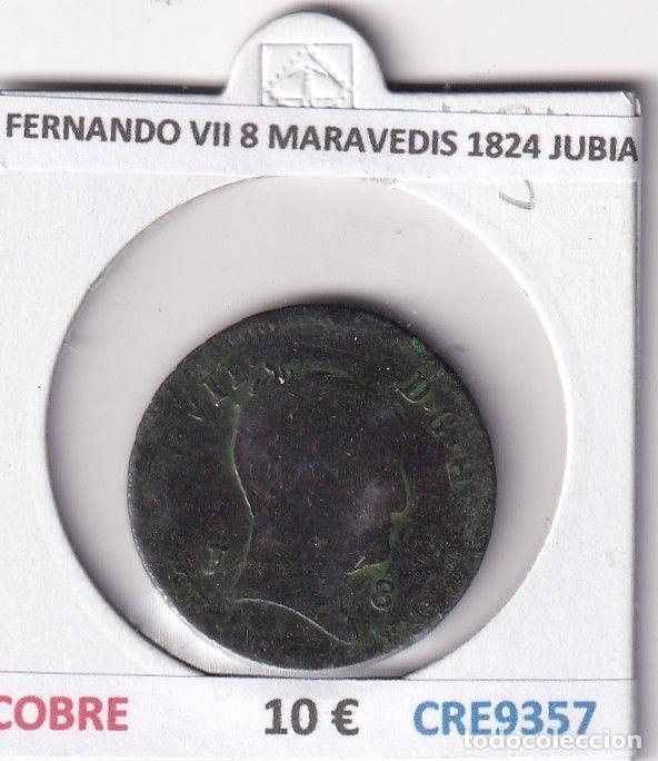 Mittelalterliche M&uuml;nzen: CRE9357 MONEDA ESPA&Ntilde;A FERNANDO VII 8 MARAVEDIS 1824 JUBIA COBRE