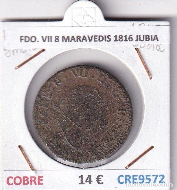 Mittelalterliche M&uuml;nzen: CRE9572 MONEDA ESPA&Ntilde;A FERNANDO VII 8 MARAVEDIS 1816 JUBIA COBRE