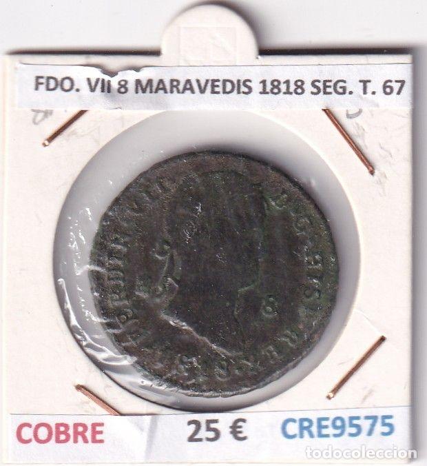 Mittelalterliche M&uuml;nzen: CRE9575 MONEDA ESPA&Ntilde;A FERNANDO VII 8 MARAVEDIS 1818 SEGOVIA TIPO 67 COBRE