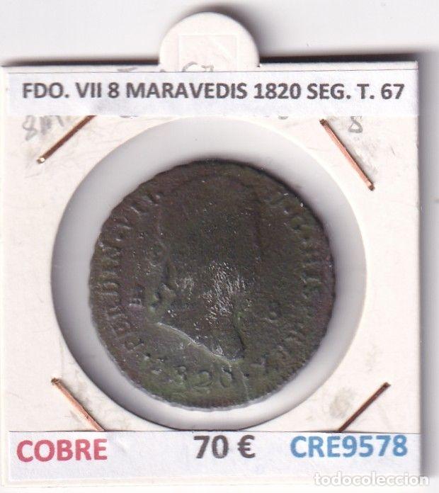 Mittelalterliche M&uuml;nzen: CRE9578 MONEDA ESPA&Ntilde;A FERNANDO VII 8 MARAVEDIS 1820 SEGOVIA TIPO 67 COBRE