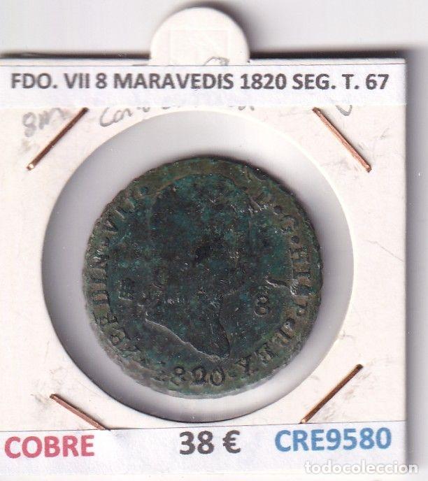 Mittelalterliche M&uuml;nzen: CRE9580 MONEDA ESPA&Ntilde;A FERNANDO VII 8 MARAVEDIS 1820 SEGOVIA TIPO 67 COBRE