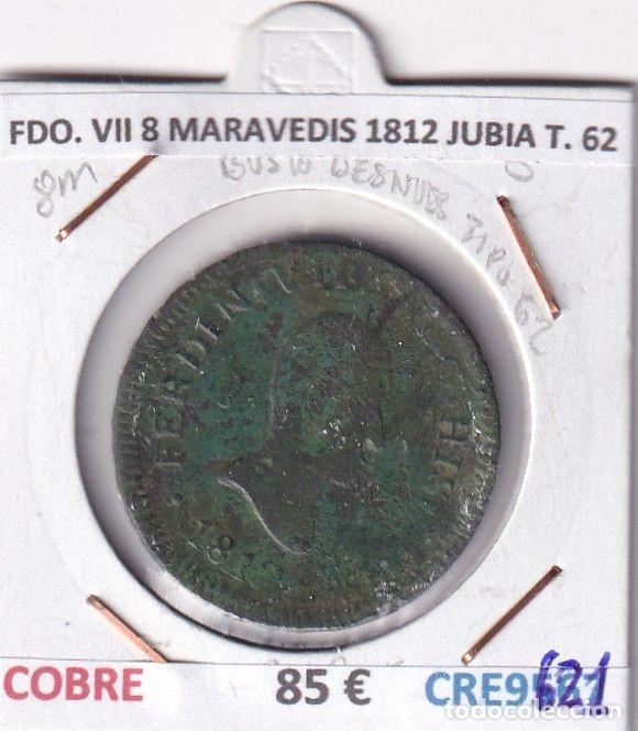 Monnaies m&eacute;di&eacute;vales: CRE9621 MONEDA ESPA&Ntilde;A FERNANDO VII 8 MARAVEDIS 1812 JUBIA TIPO 62 COBRE