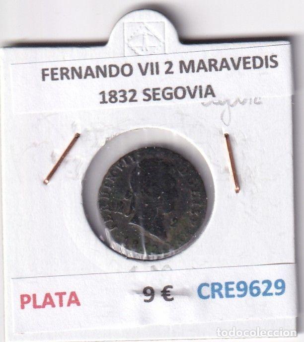 Monnaies m&eacute;di&eacute;vales: CRE9629 MONEDA ESPA&Ntilde;A FERNANDO VII 2 MARAVEDIS 1832 SEGOVIA COBRE