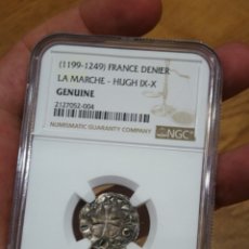 Monedas medievales: MONEDA DE LAS CRUZADAS HUGO IX-X 1199-1249D.C NGC