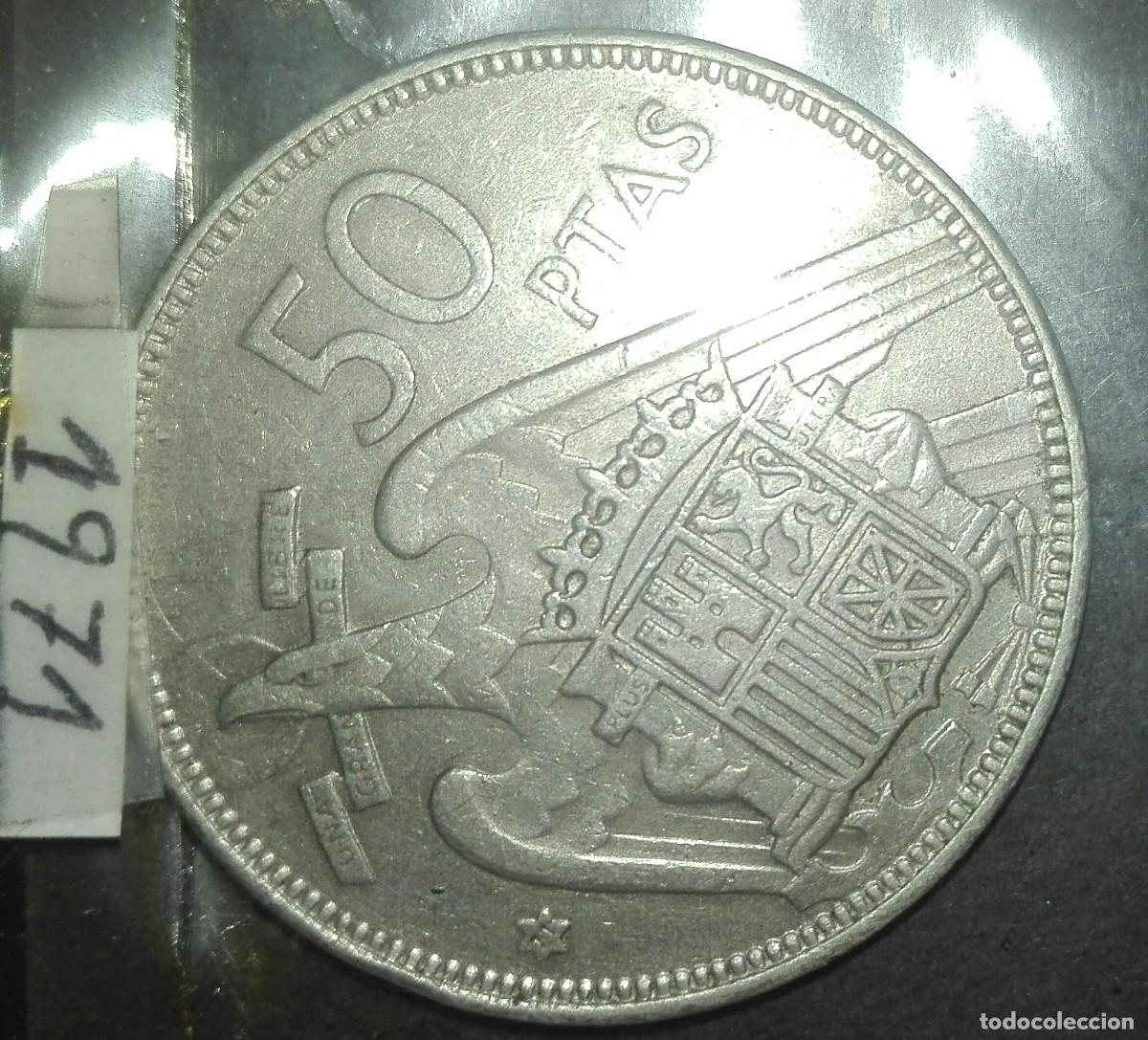 Monedas medievales: Monedas 50 pesetas de Franco - Foto 3