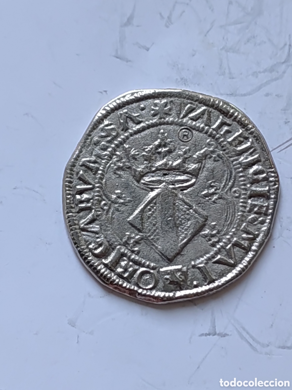 Monedas medievales: 1 Real o Teston Plata - Foto 1