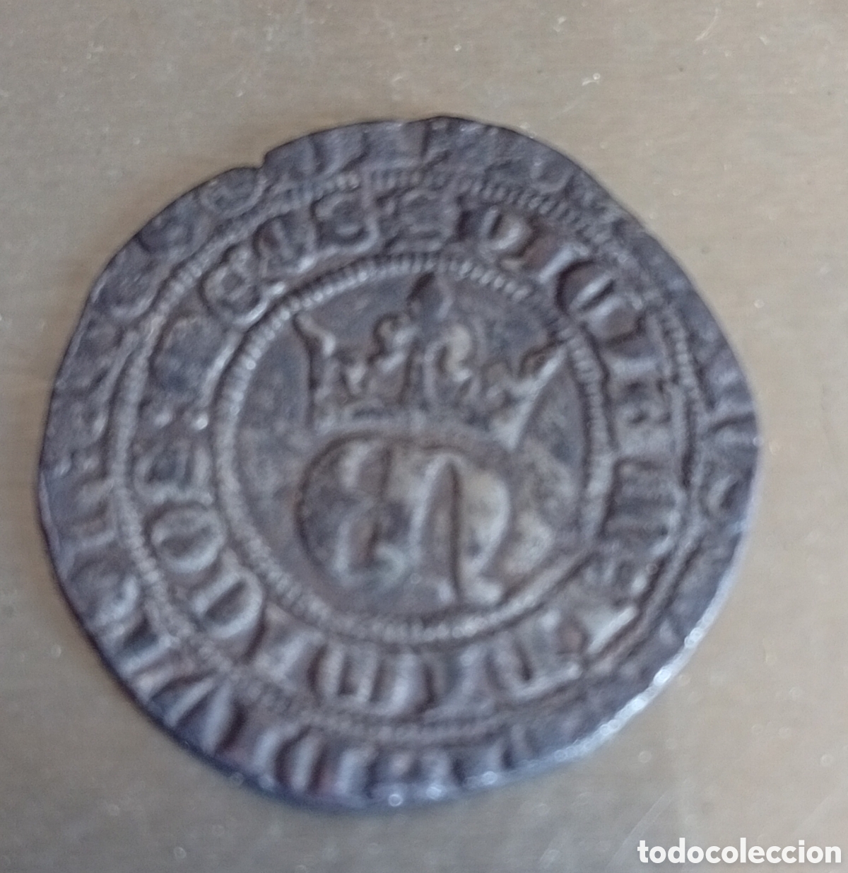 Monnaies m&eacute;di&eacute;vales: Espa&ntilde;a antigua moneda medieval de plata de colecci&oacute;n