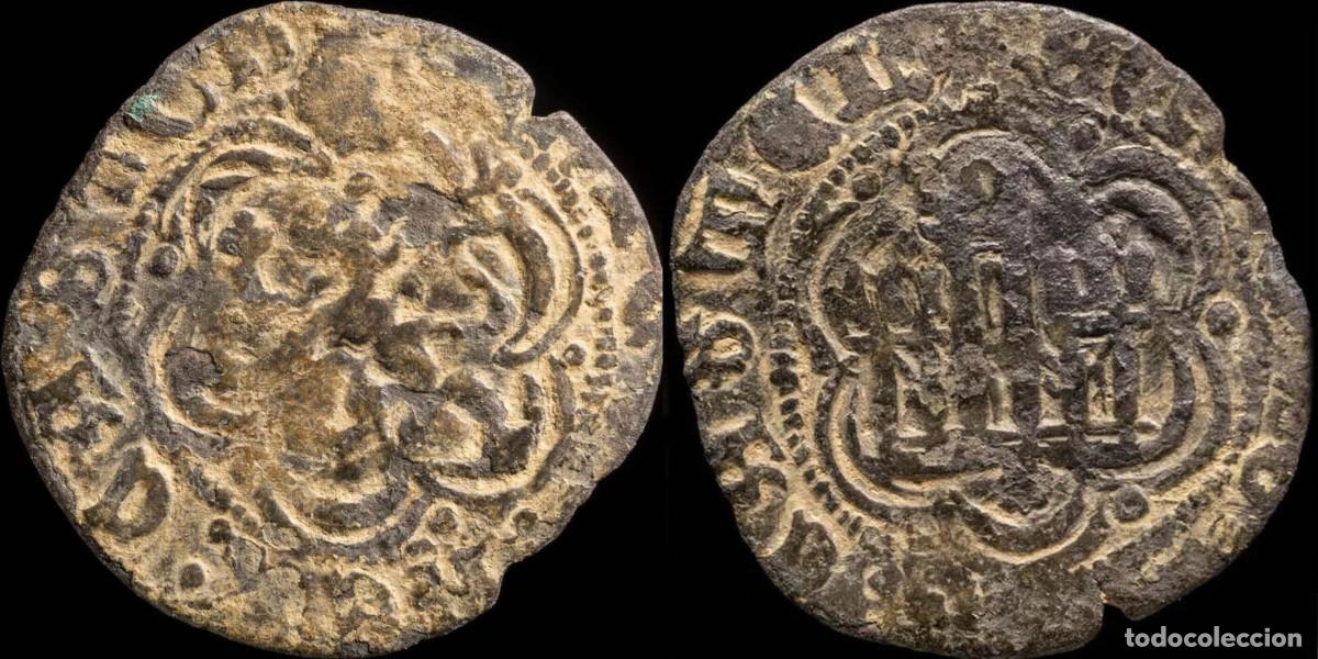 Monete medievali: Blanca Enrique III, Coru&ntilde;a mint Venera over Right Tower? - 22 mm / 1.35 gr.
