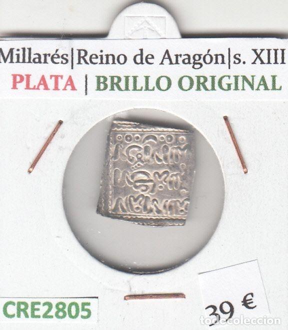 Mittelalterliche M&uuml;nzen: CRE2805 MONEDA MILLARES REINO DE ARAGON S. XIII PLATA