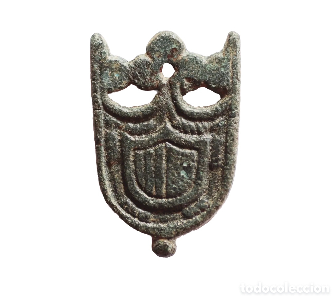 Monedas medievales: PINJANTE MEDIEVAL CON ESCUDO A IDENTIFICAR
