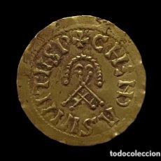 Monedas reinos visigodos: MONEDA DE ORO VISIGODA TREMIS TRIENTE TREMISIS CHINTILA AURENSE. Lote 364132006